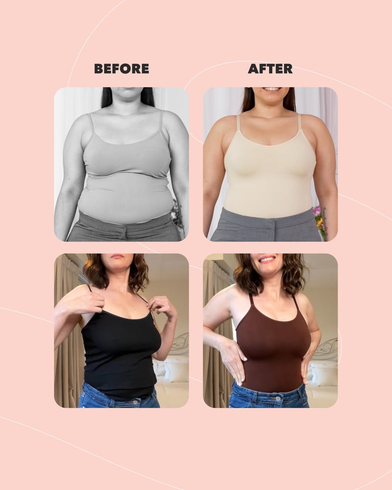 SHAPERMINT قمصان شابيرمينت للنساء - قميص بحلقه دائرية لتشكيل الجسم للنساء، ملابس ضاغطة للتحكم في البطن، قمصان تانك للنساء باللون الأبيض - Image 5